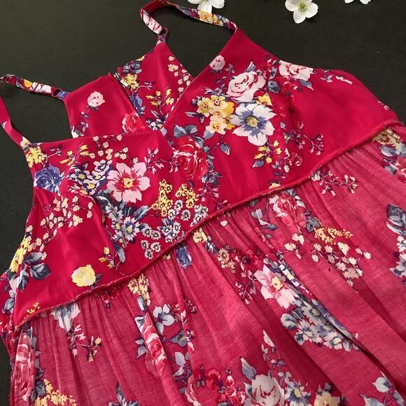 Torrid Floral Sweetheart Challis Racerback Swing Tank Top Babydoll Empire Waist - Picture 13 of 16